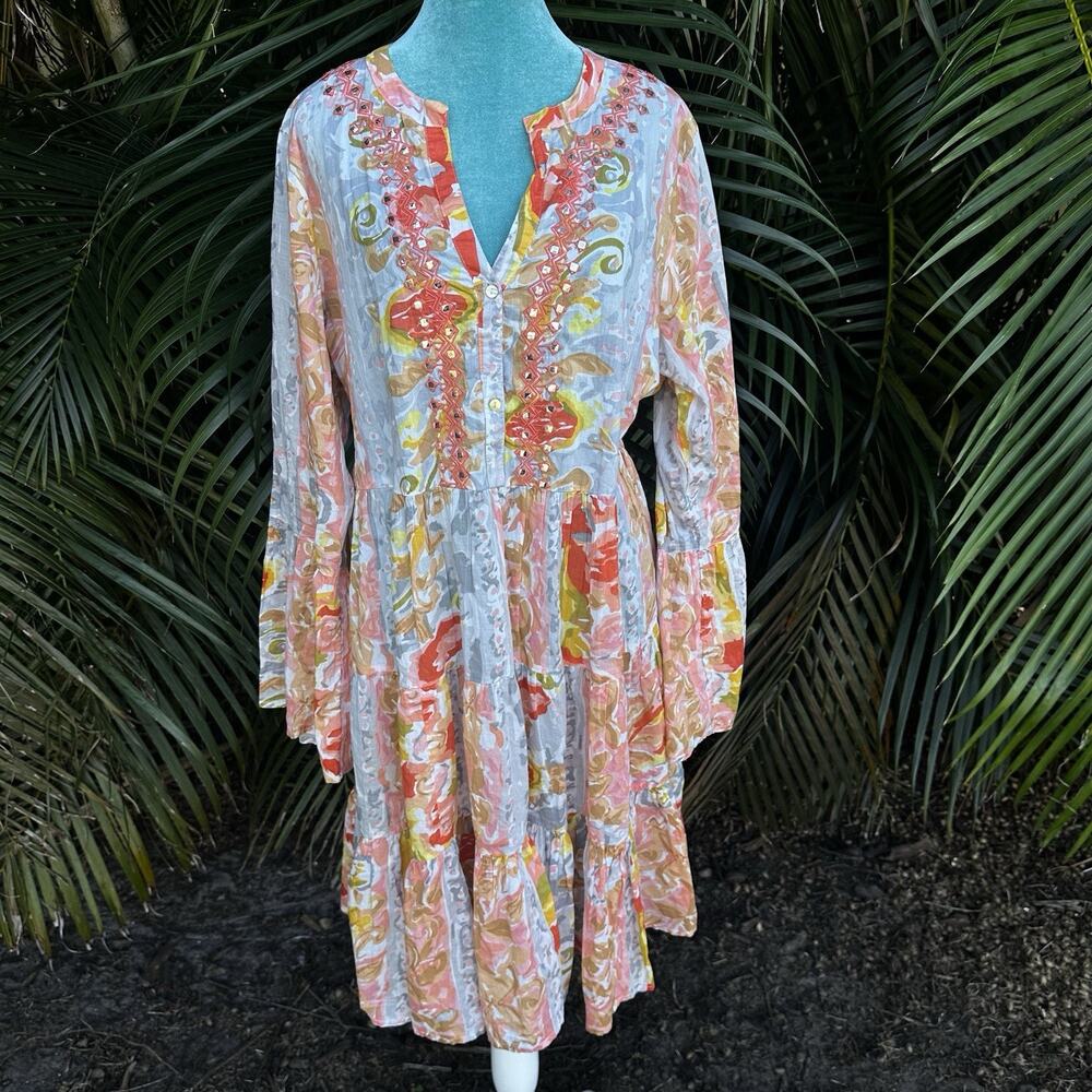 Sweet Magnolia Women XL cottage core Dress BOHO All embellishments present - Picture 6 of 16